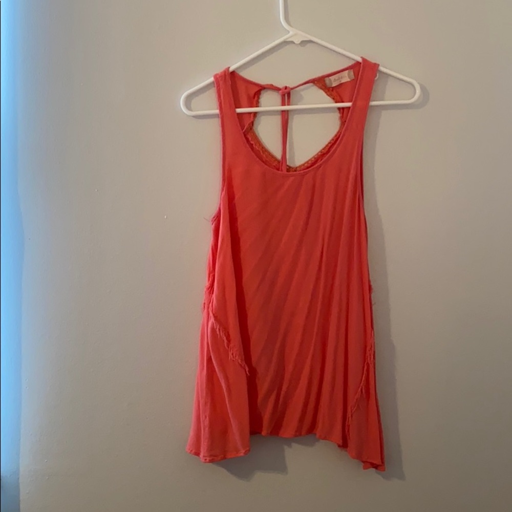 Sleeveless coral top